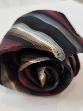 Alexander Julian Colours Men’s Tie Red Burgundy Grey Black Diagonal Striped